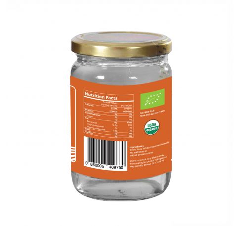 Organic Coconut Oil - Virgin Cold Pressed, 500ml (12 Btl)