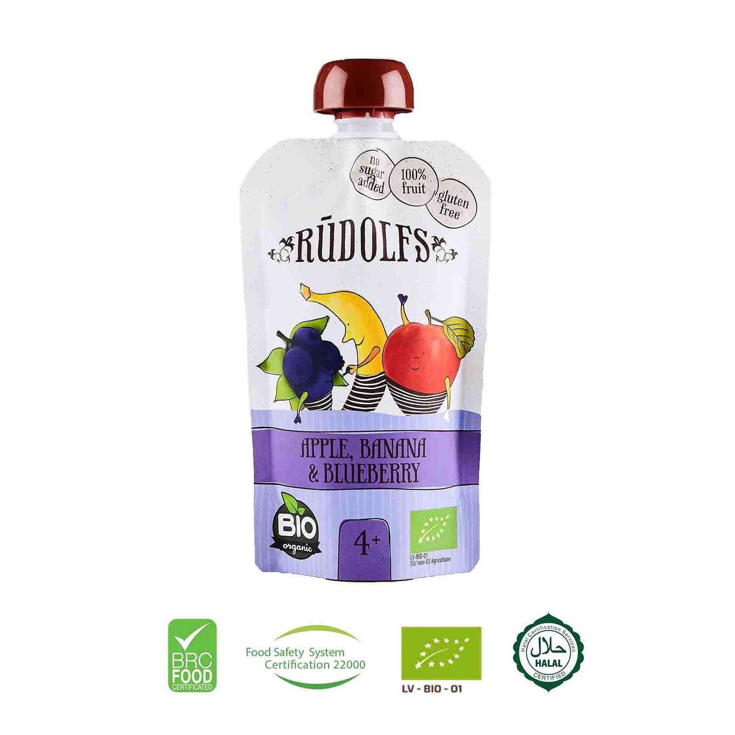 Rudolfs Organic Apple, Banana & Blueberry 4+ Months
