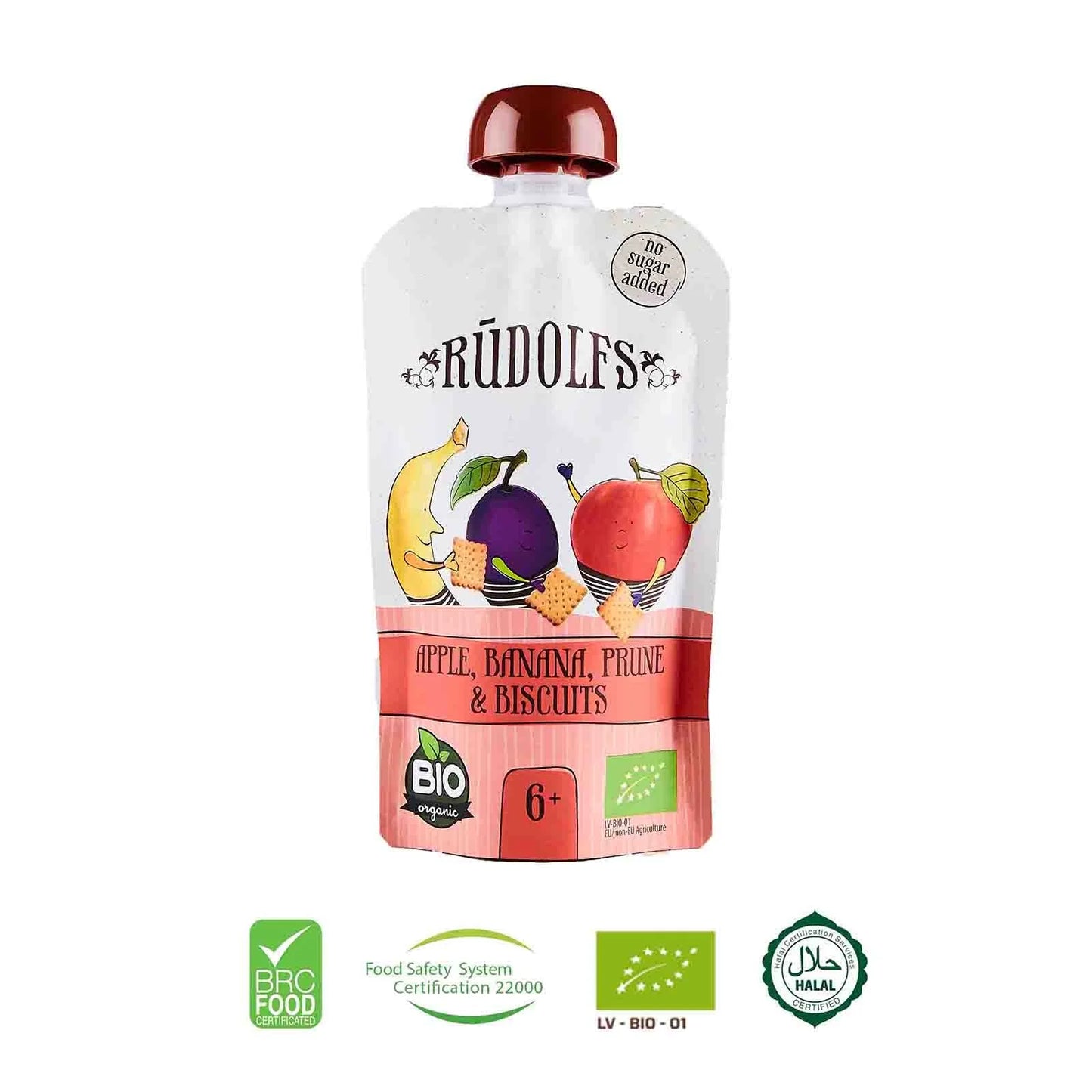 Rudolfs Organic Apple, Banana, Prune & Biscuits 6+ Months