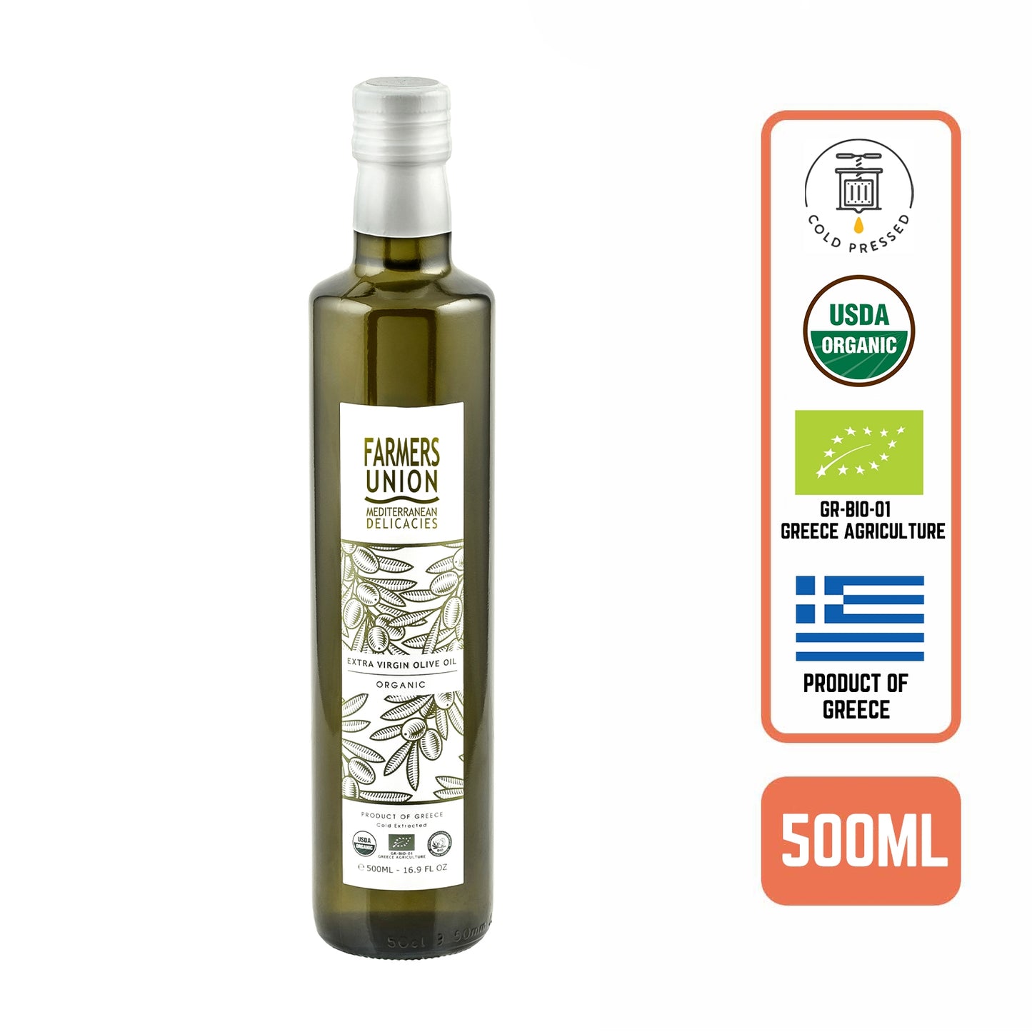Organic Extra Virgin Olive Oil 500ml (12pc/case)