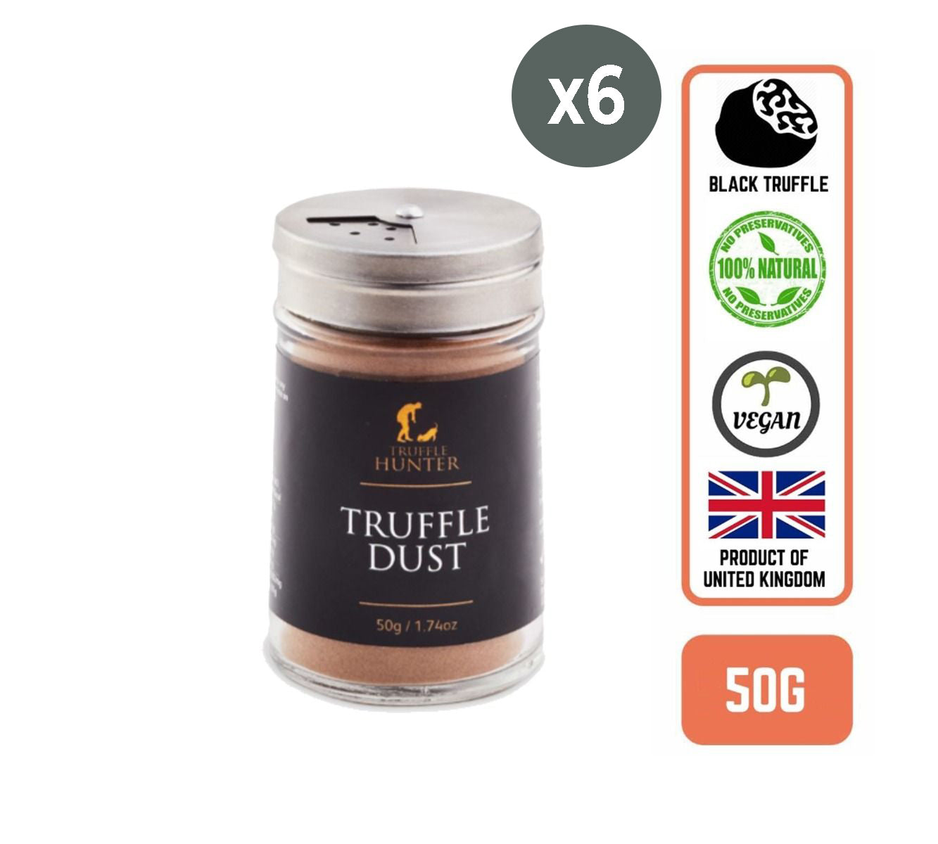 Truffle Hunter Black Truffle Dust, 65g (6 Bottles)