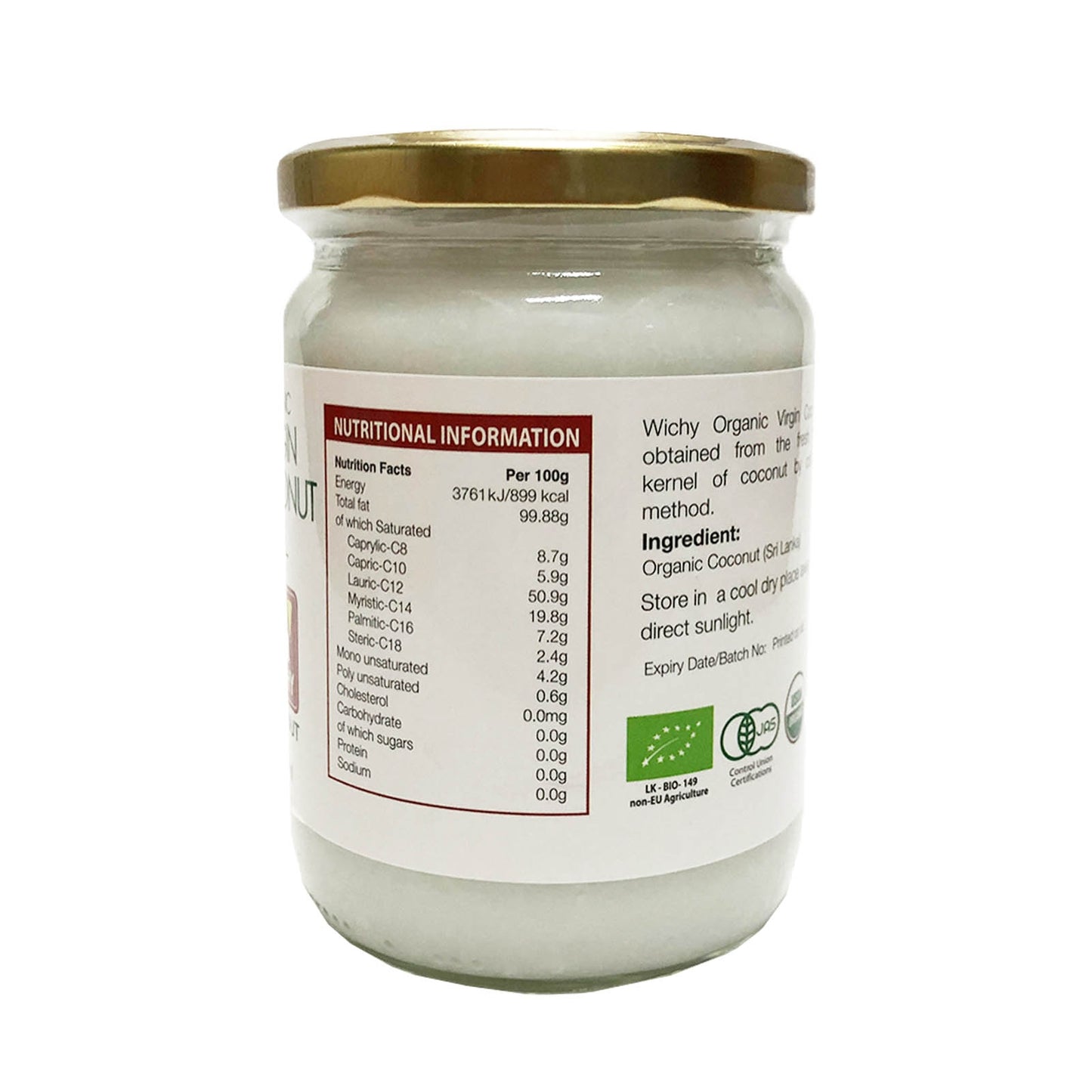 Organic Coconut Oil - Virgin Cold Pressed Case (6x500ml Btl)