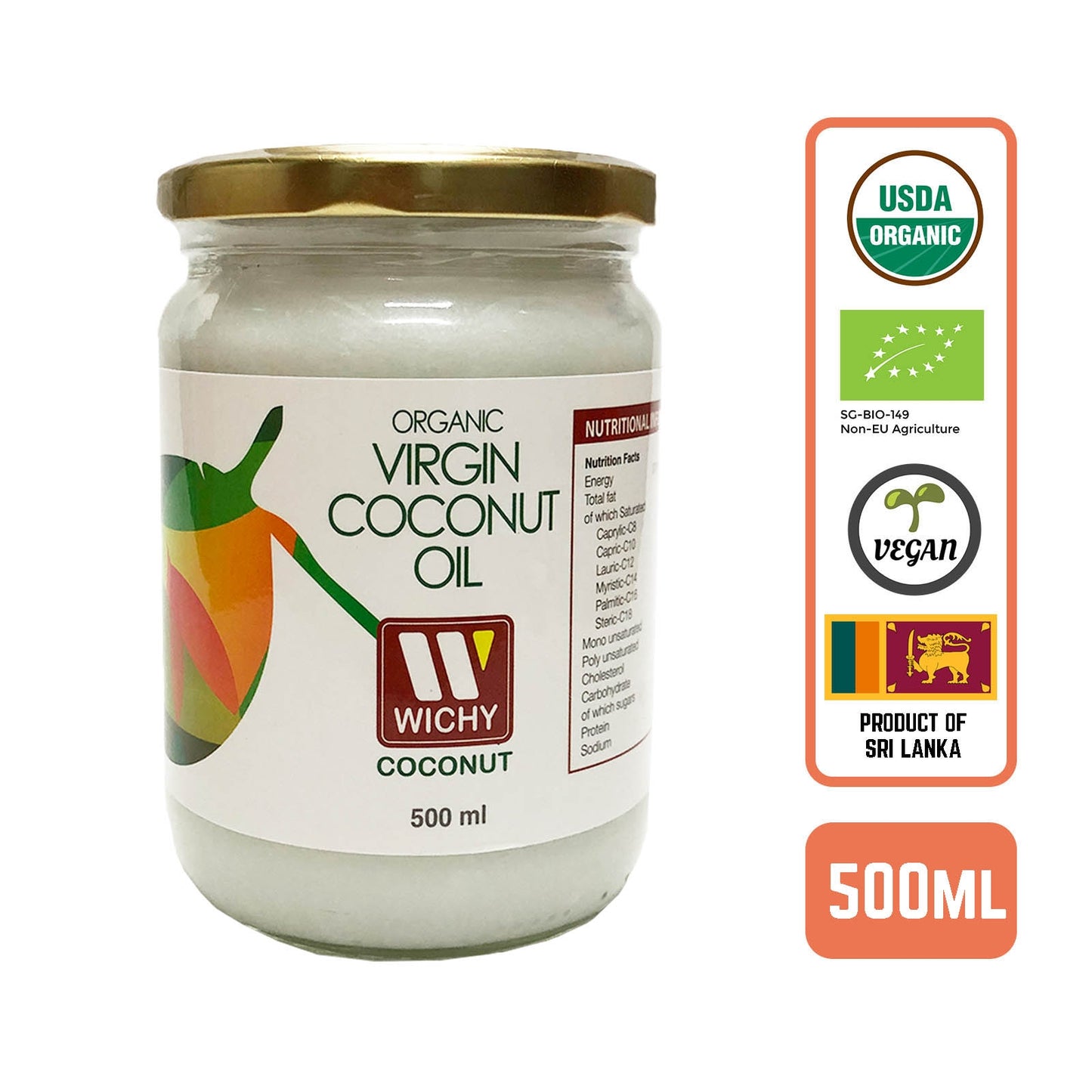 Organic Coconut Oil - Virgin Cold Pressed Case (6x500ml Btl)
