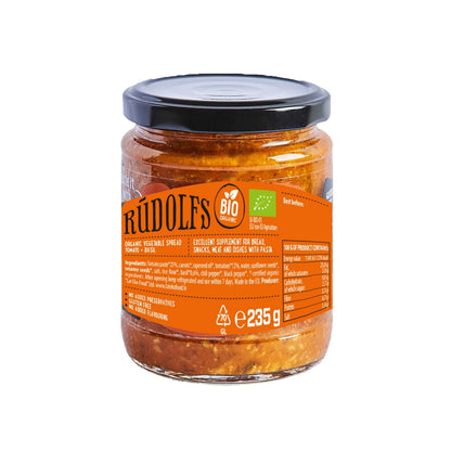 Rudolfs Organic Vegetable spread - Tomato & Basil (Gluten Free)