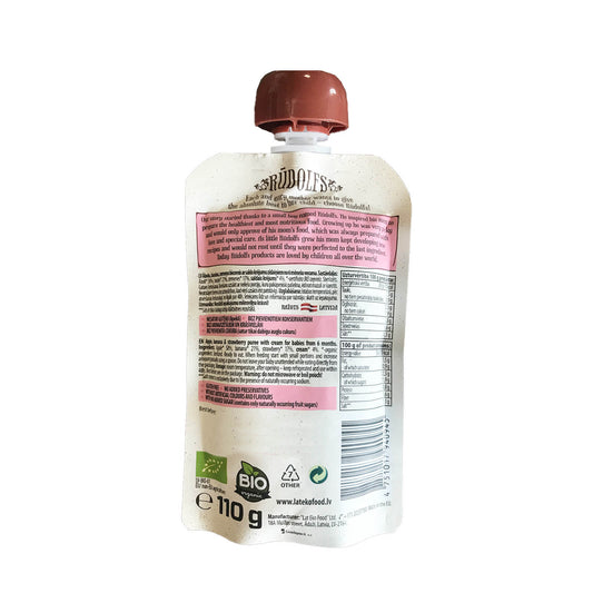 Rudolfs Organic Apple, Banana, Strawberry and Cream 6+ Months
