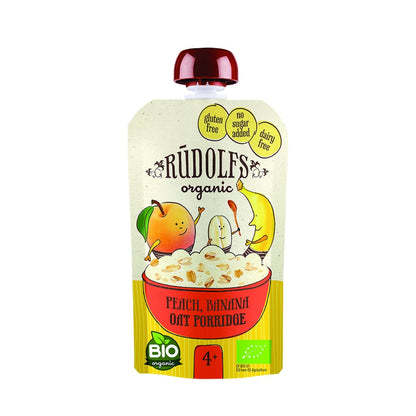 Rudolfs Baby Organic Peach Banana Oat Porridge 4+ Months