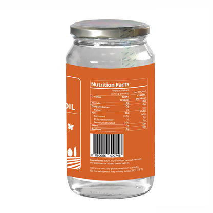 Foodsterr Organic Coconut Oil - Virgin Cold Pressed, 1L (12 Btl)