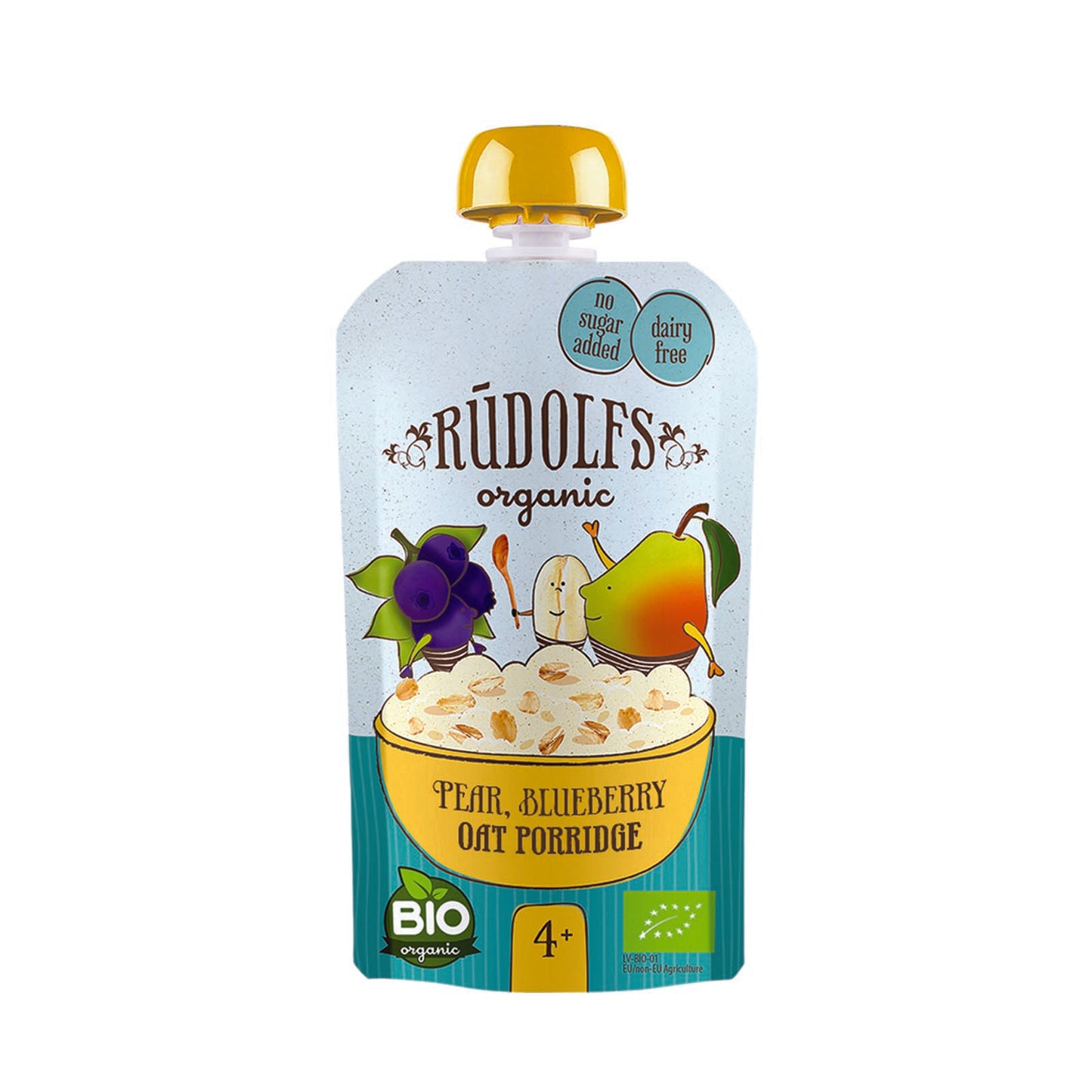 Rudolfs Baby Organic Pear Blueberry Oat Porridge 4+ Months