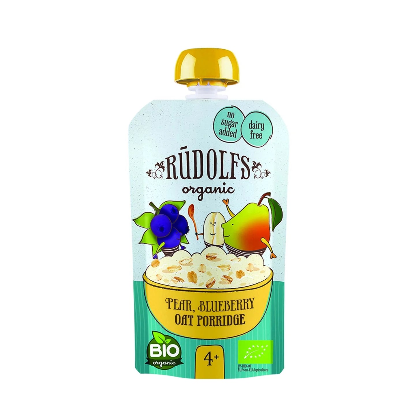 Rudolfs Baby Organic Pear Blueberry Oat Porridge 4+ Months