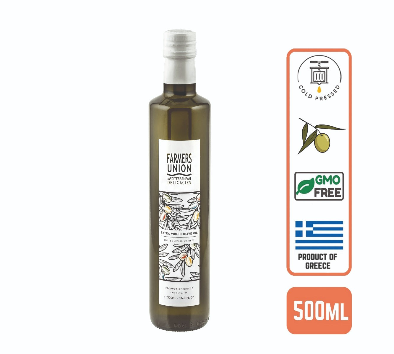 Farmers Union Extra Virgin Olive Oil Cold Pressed, 500ml (12pc/case)