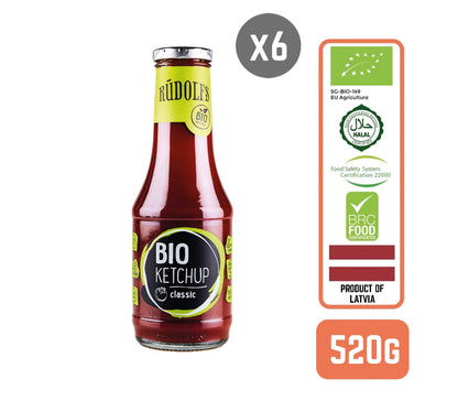 Rudolfs Organic Tomato Ketchup - Classic, 530g (6 pcs)